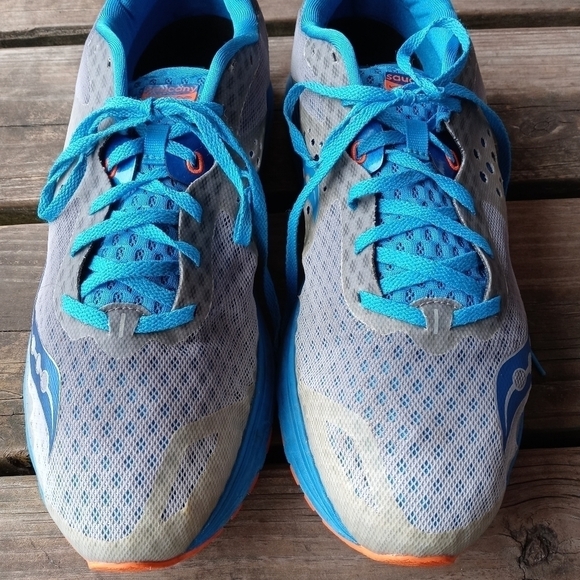 Saucony Mens Everun Kinvara 8 S20356-1 Gray Blue Running Shoes Lace Up Size 14. main image 9